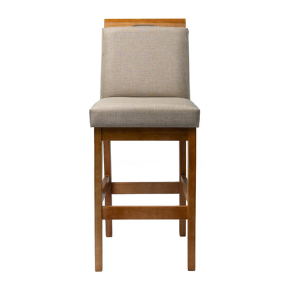 Kit 2 Banquetas Baixa Rubi 63cm Linho – Estrutura em Madeira