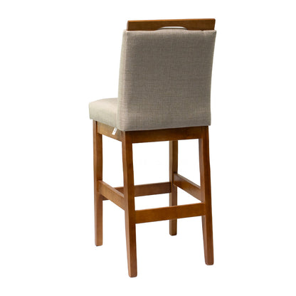 Kit 2 Banquetas Baixa Rubi 63cm Linho – Estrutura em Madeira