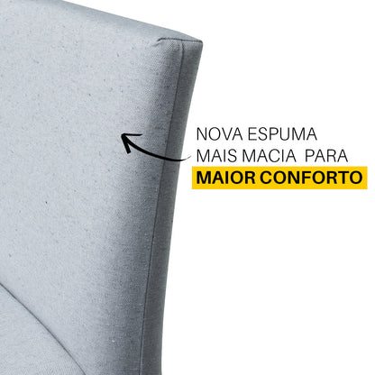 Kit 2 Banquetas Alta Jade Linho – Encosto Estofado