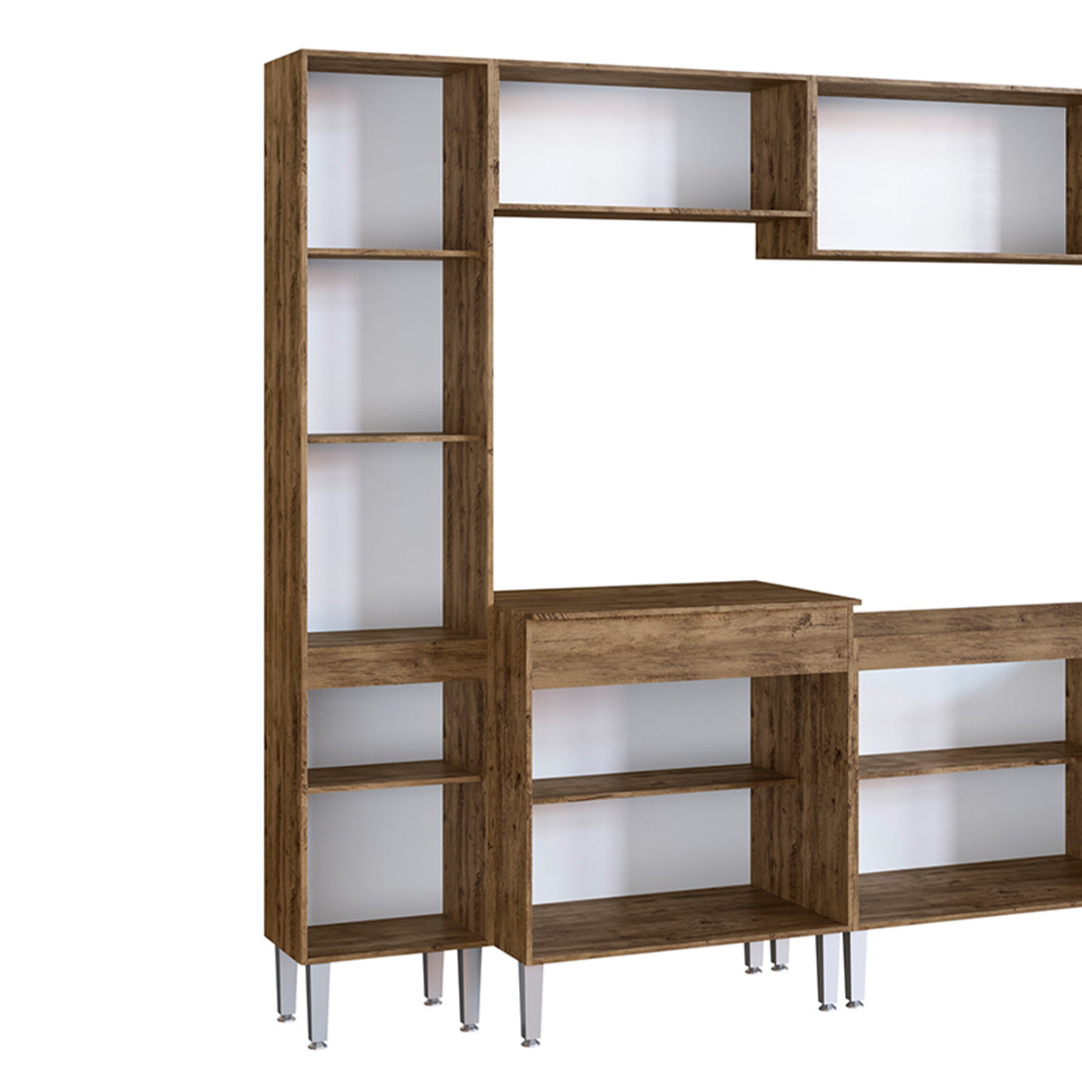 Paneleiro de Cozinha Light com 3 Prateleiras — MDP de Alta Qualidade com 2 Portas e Pés com Regulagem para Otimizar Espaço e Manter a Cozinha Organizada