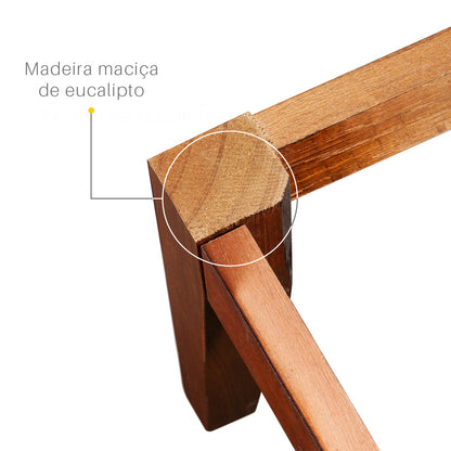 Sofá 3 Lugares Classic Corino com 2 Almofadas 2m Estrutura em Madeira de Eucalipto