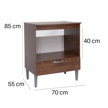 Balcão Cooktop 5 Bocas 85cm MDP para Cozinha Compacta com Nicho para Forno e Porta Basculante