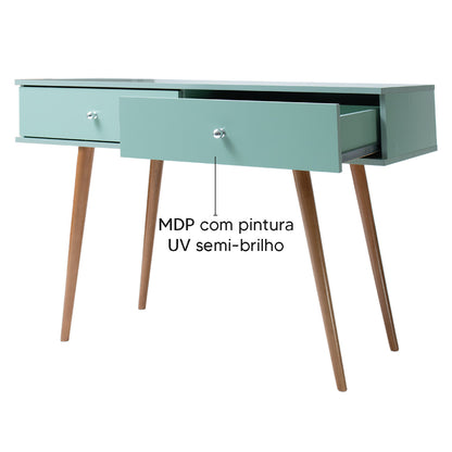 Aparador Retrô RT 3031 Verde Oliva com 2 Gavetas e Pés de Madeira