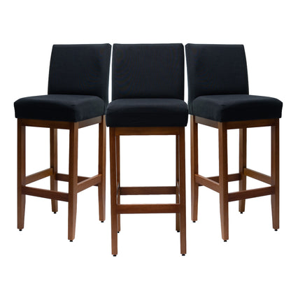 Kit 2 Banquetas Alta Jade Linho – Encosto Estofado