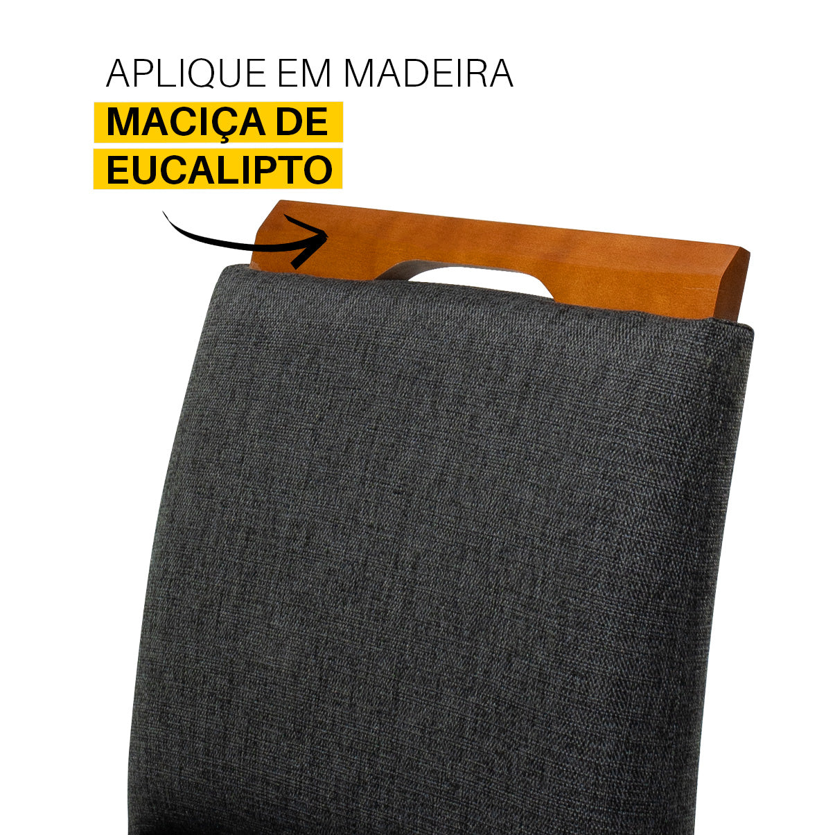 Kit 2 Banquetas Rubi Estofada – Estrutura em Madeira