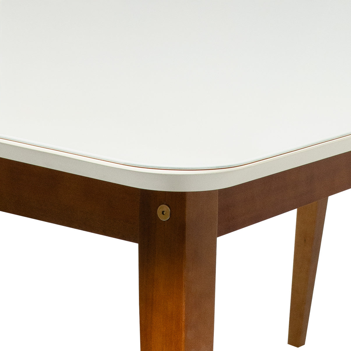 Mesa de Jantar 6 Lugares em Madeira com Tampo de Vidro