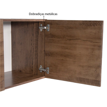 Armário Aéreo de Cozinha Light 1,20m — Estrutura em MDP 12mm com Pintura UV, 3 Portas e Dobradiças Metálicas para Organizar Cozinha Compacta