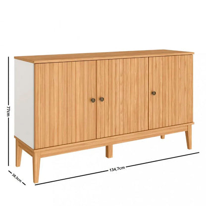 Aparador Buffet 3 Portas com pés MB 1061 Buffet para Sala de Jantar Corredor Hall de Entrada