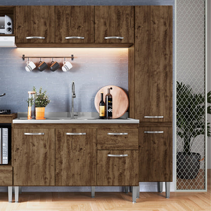 Paneleiro de Cozinha Light com 3 Prateleiras — MDP de Alta Qualidade com 2 Portas e Pés com Regulagem para Otimizar Espaço e Manter a Cozinha Organizada