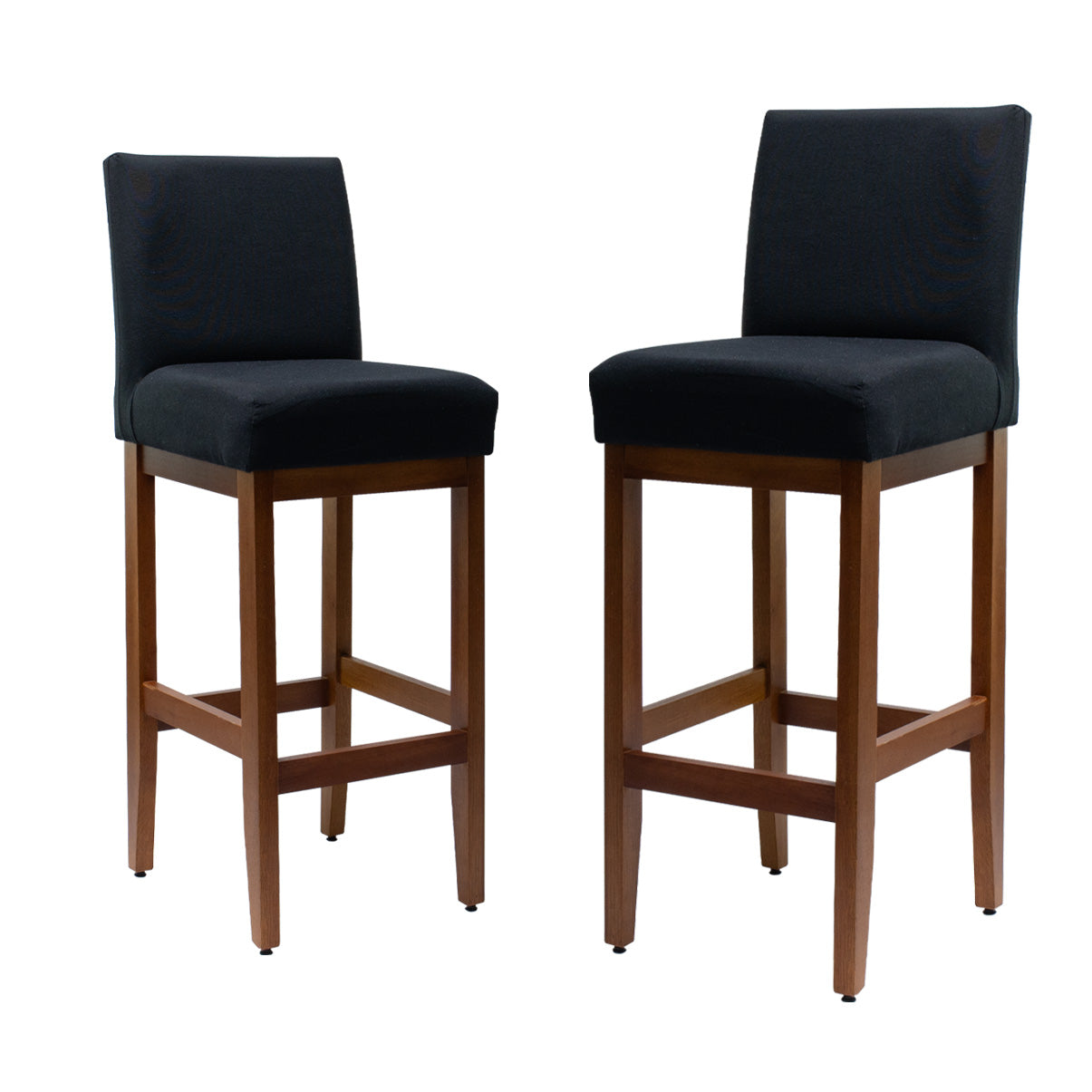 Kit 2 Banquetas Alta Jade Linho – Encosto Estofado