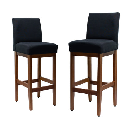 Kit 2 Banquetas Alta Jade Linho – Encosto Estofado