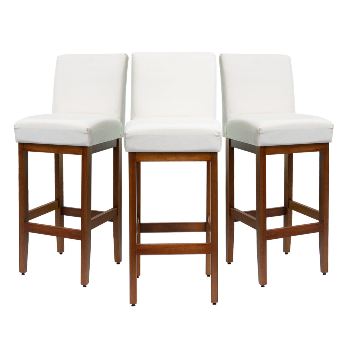 Kit 2 Banquetas Alta Jade Linho – Encosto Estofado