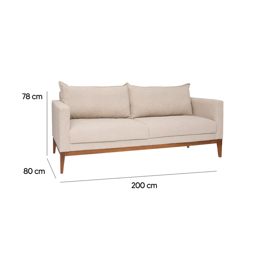 Sofá Classic 3 Lugares 2m Linho – Estrutura em Eucalipto