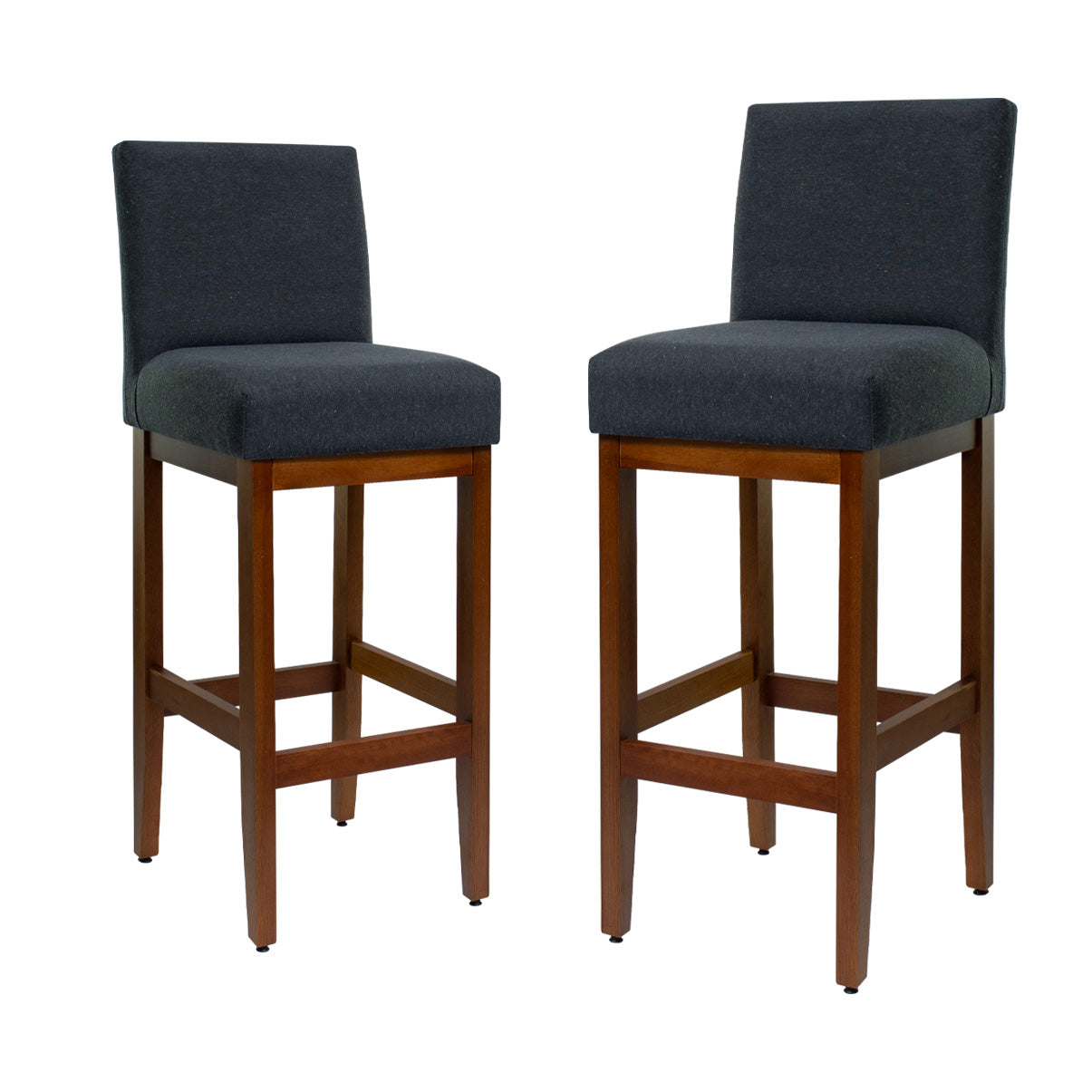 Kit 2 Banquetas Alta Jade Linho – Encosto Estofado