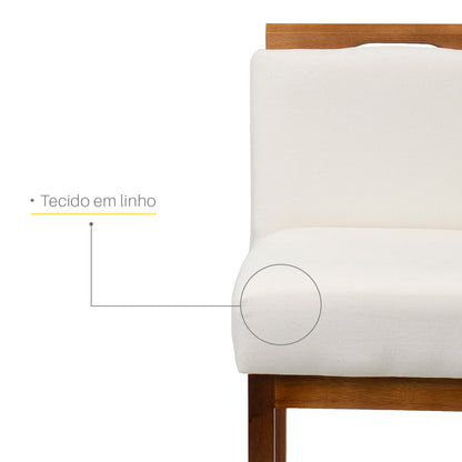 Kit 2 Banquetas Alta Safira Linho 104cm – Apoio para Pés