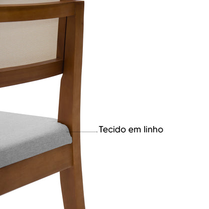 Kit com 2 Cadeiras Safira com Estrutura em Madeira e Assento Estofado – Design Elegante para Sala de Jantar ou Espaços Modernos