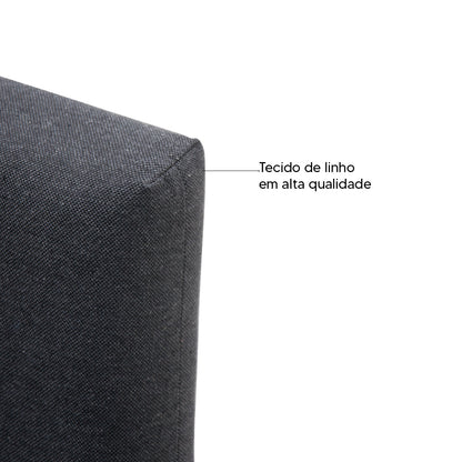 Banqueta Baixa Jade Estofada com Estrutura de Madeira Maciça e Assento em Espuma D23 - Encosto Estofado e Altura Ideal para Bancadas Compactas