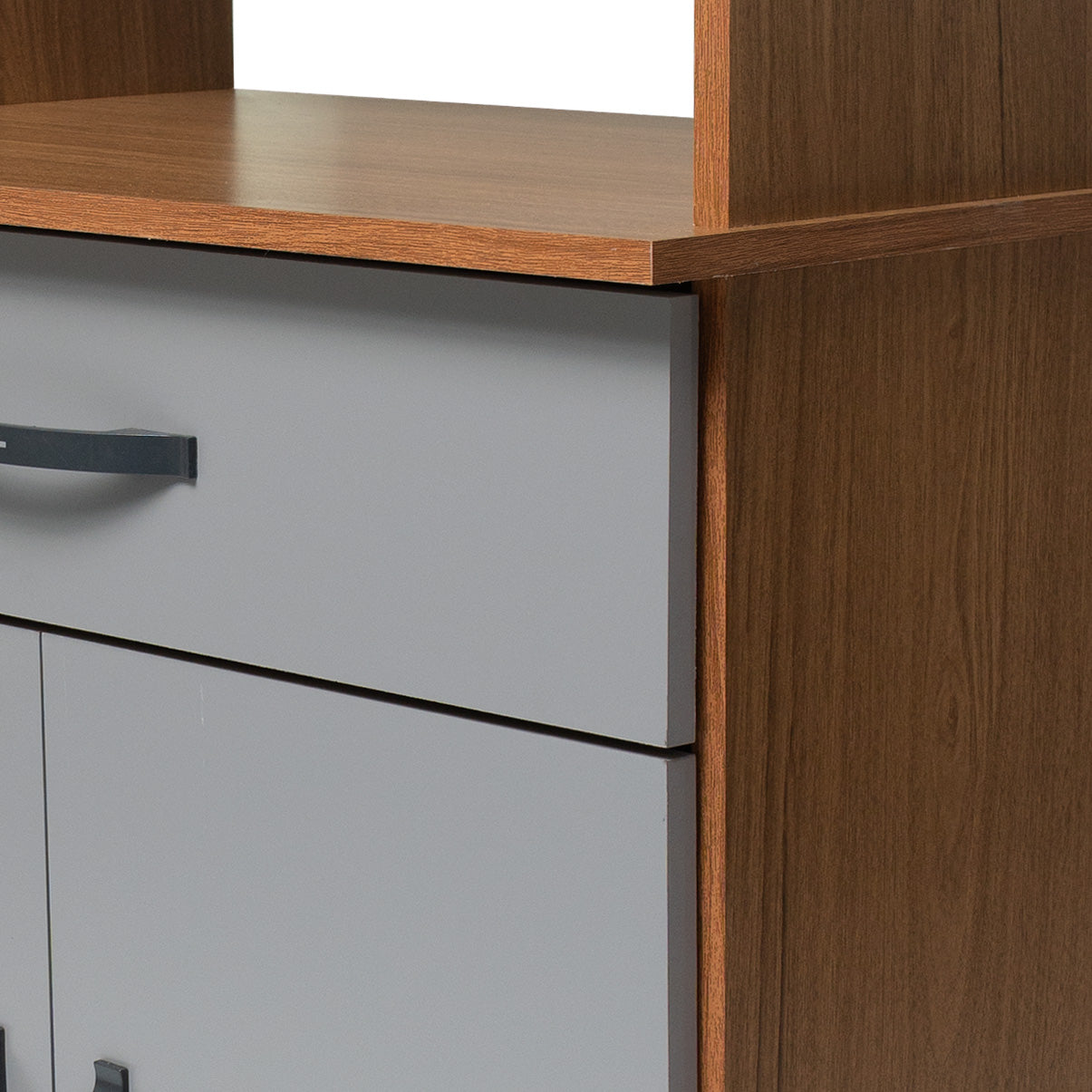 Balcão Armário de Forno Laura para cozinha, com espaço para forno e micro-ondas e tampo de apoio multiuso