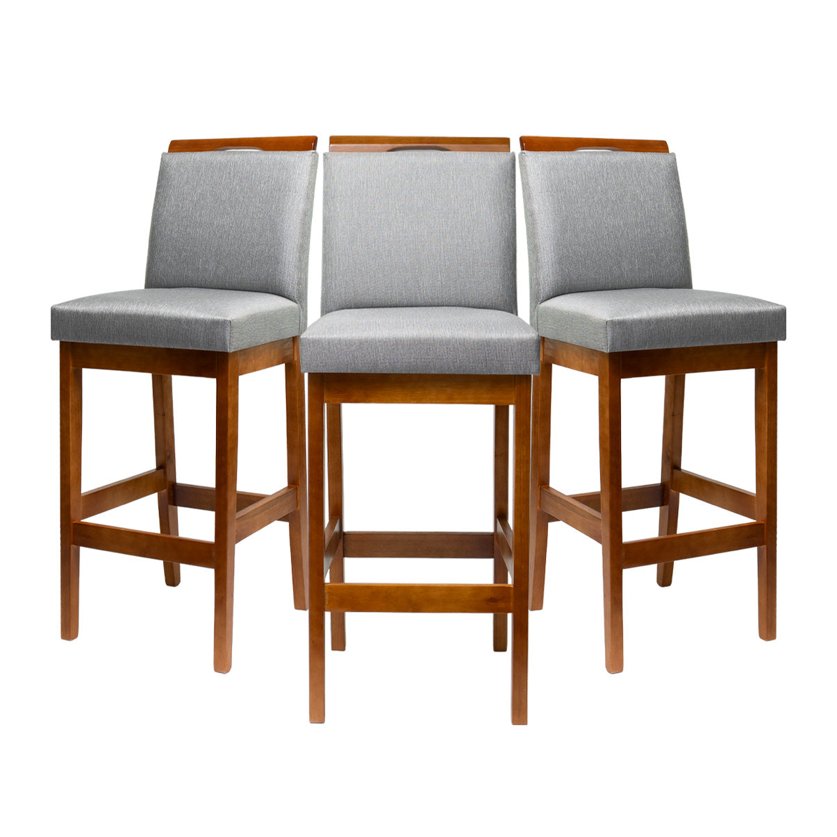 Kit 2 Banquetas Rubi Estofada – Estrutura em Madeira