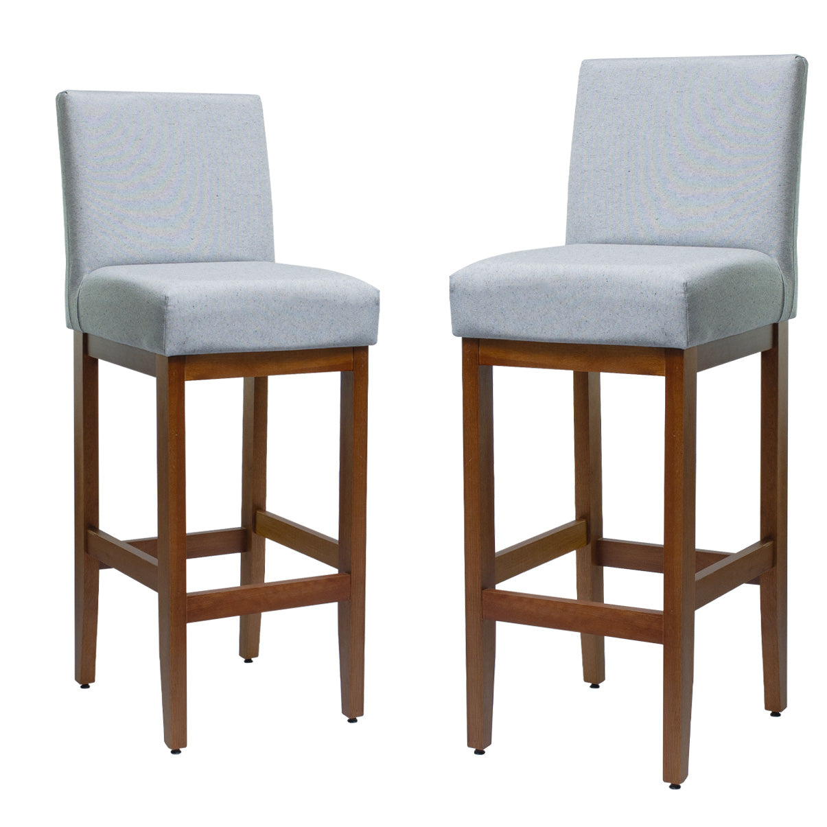 Kit 2 Banquetas Alta Jade Linho – Encosto Estofado