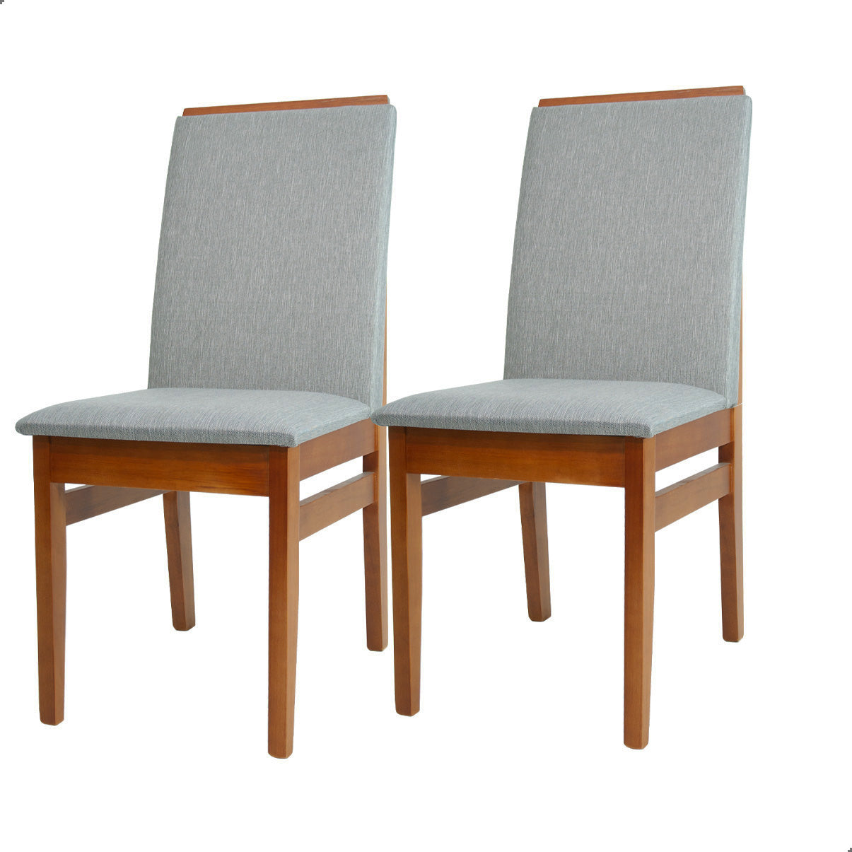 Kit 2 Cadeiras Veneza Linho – Estrutura em Madeira Maciça