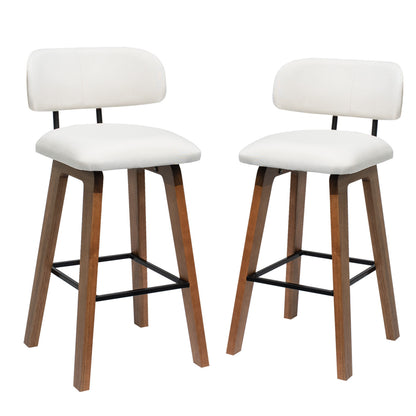 Kit 2 Banquetas Aurora em Madeira Maciça com Assento Estofado e Encosto Anatômico — Conforto para Cozinha Gourmet