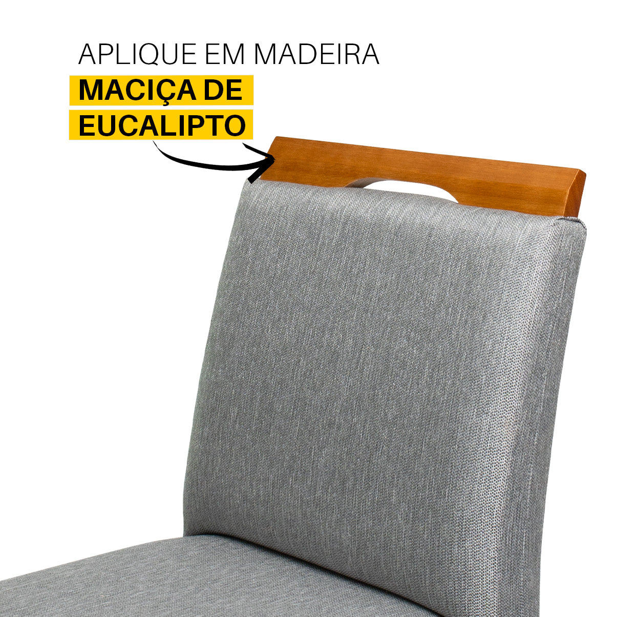 Kit 2 Banquetas Rubi Estofada – Estrutura em Madeira