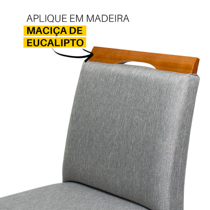 Kit 2 Banquetas Rubi Estofada – Estrutura em Madeira