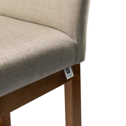 Kit 2 Banquetas Baixa Rubi 63cm Linho – Estrutura em Madeira