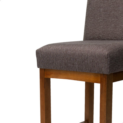 Banqueta Alta Jade Estofada com Estrutura de Madeira Maciça e Assento em Espuma D23 - Encosto Estofado e Altura Ideal para Bancadas Compactas
