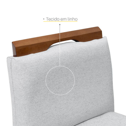 Kit 2 Banquetas Alta Safira Linho 104cm – Apoio para Pés