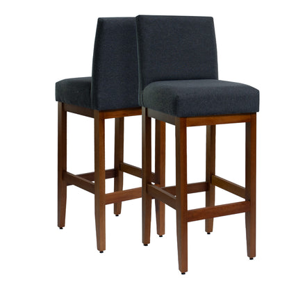 Kit 2 Banquetas Alta Jade Linho – Encosto Estofado