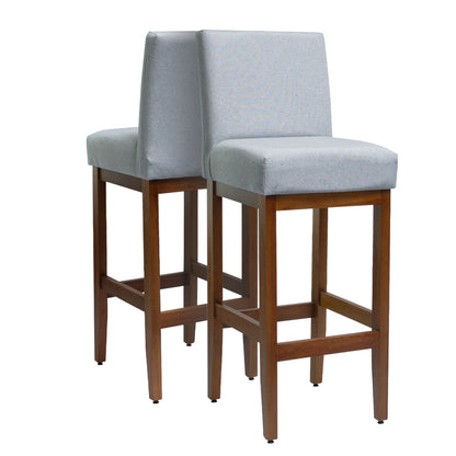 Kit 2 Banquetas Alta Jade Linho – Encosto Estofado