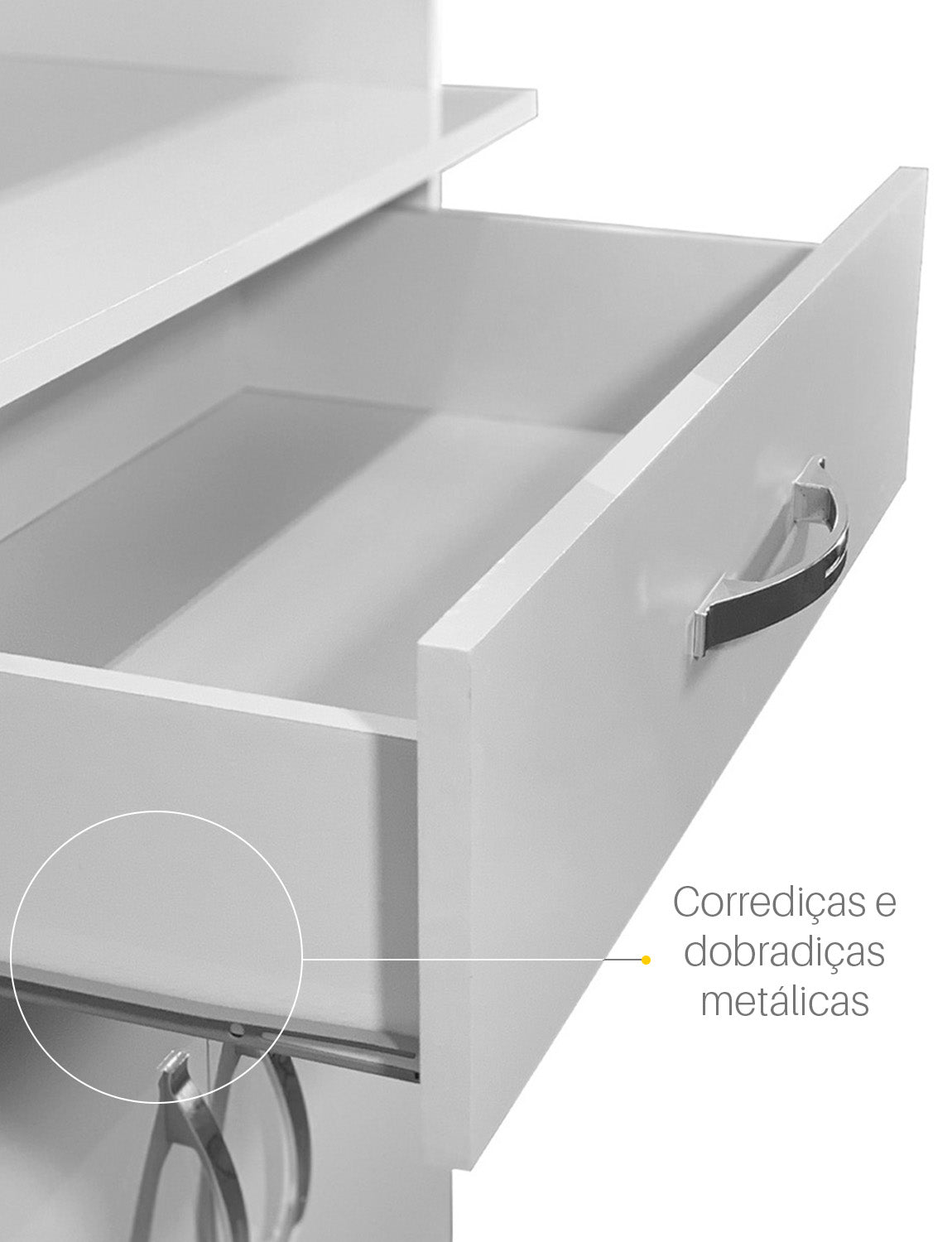 Balcão Armário de Forno Laura para cozinha, com espaço para forno e micro-ondas e tampo de apoio multiuso