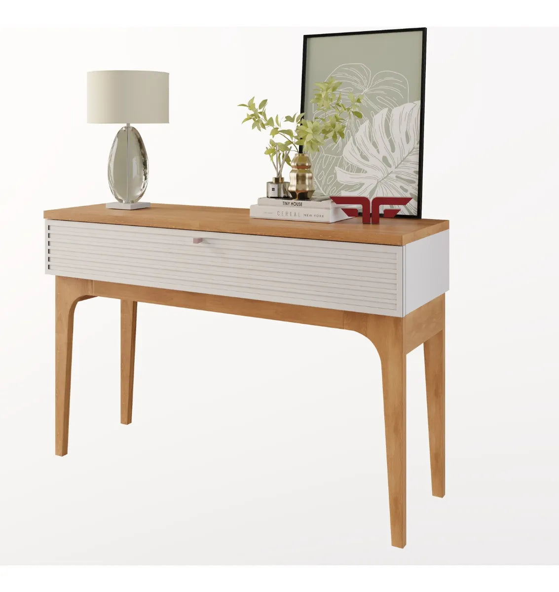 Aparador Buffet Veneza 120cm com porta basculante e pés usinados, para sala de estar ou jantar