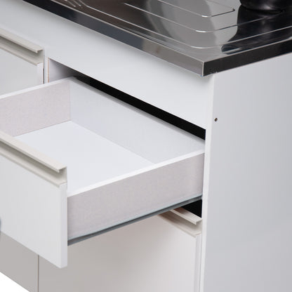 Balcão de Pia Sara Splendore 120cm com 3 Portas e 2 Gavetas em MDP — Ideal para Cozinha Organizada (Sem Tampo)