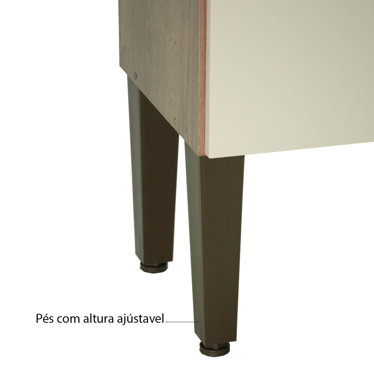 Paneleiro Marta 2 Portas 200cm — MDP com Pés Ajustáveis, Puxadores em ABS e Design Compacto para Cozinha Organizada e Funcional
