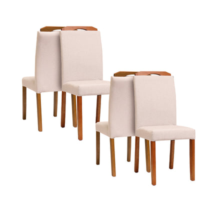 Kit com 2 Cadeiras Alice com Estrutura em Madeira e Assento Estofado – Design Elegante para Sala de Jantar e Ambientes M