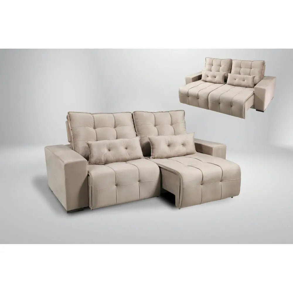 Sofá Liverpool 3 Lugares Retrátil e Reclinável com Molas Ensacadas e Pillow 2m