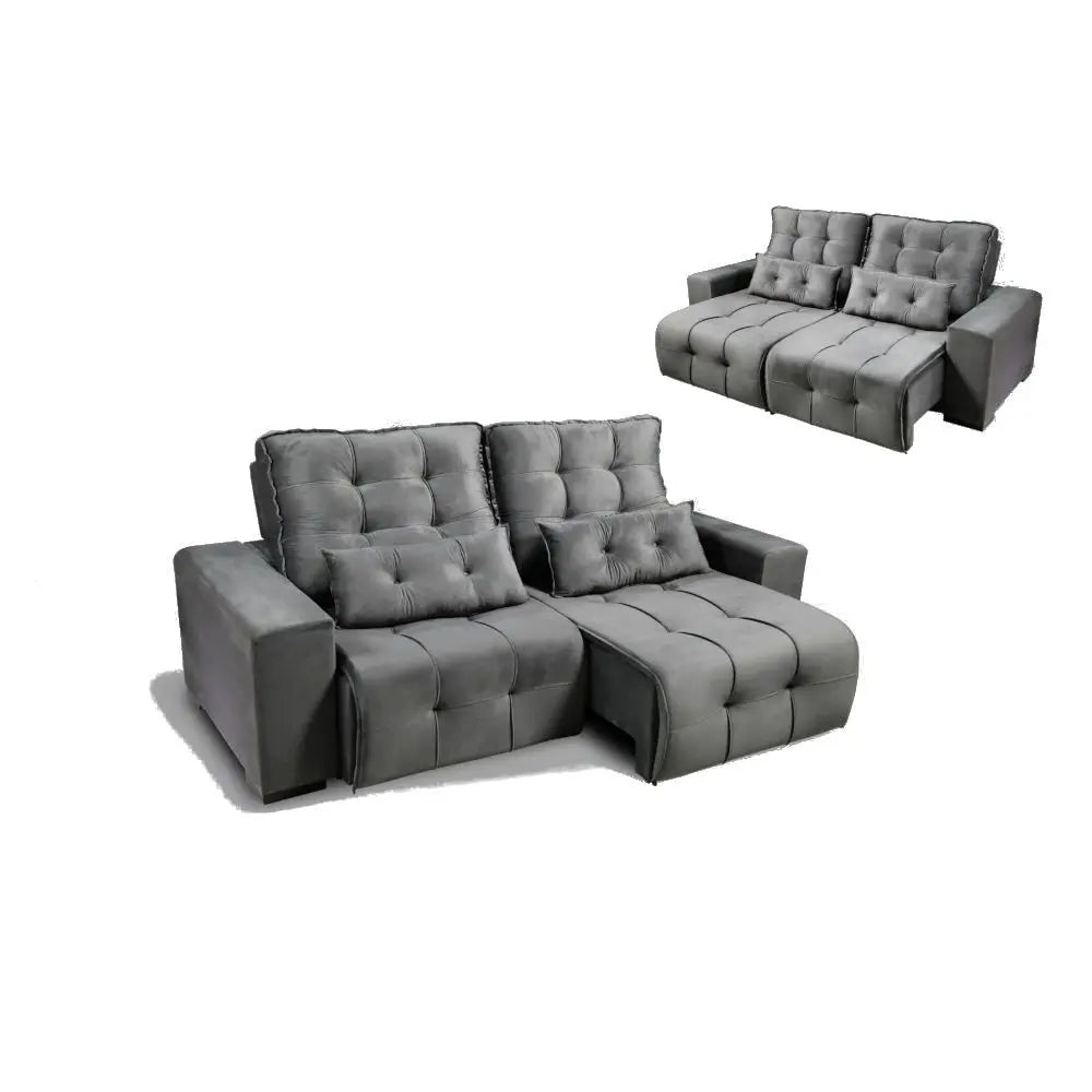 Sofá Liverpool 3 Lugares Retrátil e Reclinável com Molas Ensacadas e Pillow 2m