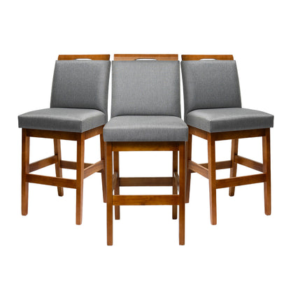 Kit 2 Banquetas Baixa Rubi 63cm Linho – Estrutura em Madeira