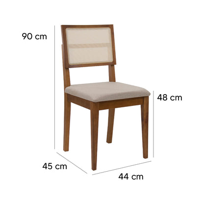 Kit com 2 Cadeiras Safira com Estrutura em Madeira e Assento Estofado – Design Elegante para Sala de Jantar ou Espaços Modernos