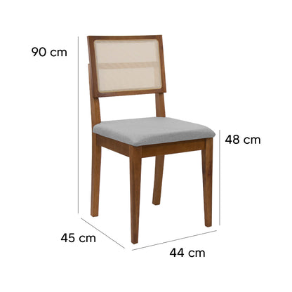 Kit com 2 Cadeiras Safira com Estrutura em Madeira e Assento Estofado – Design Elegante para Sala de Jantar ou Espaços Modernos