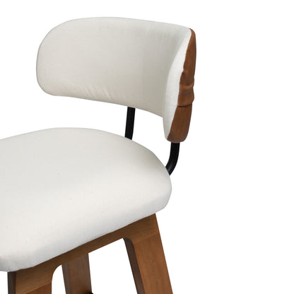 Kit 2 Banquetas Aurora em Madeira Maciça com Assento Estofado e Encosto Anatômico — Conforto para Cozinha Gourmet