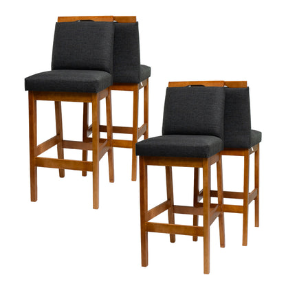 Kit 2 Banquetas Rubi Estofada – Estrutura em Madeira