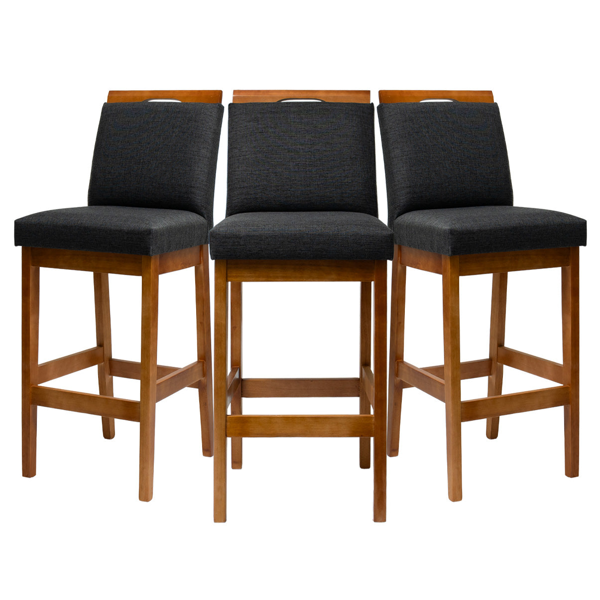 Kit 2 Banquetas Rubi Estofada – Estrutura em Madeira