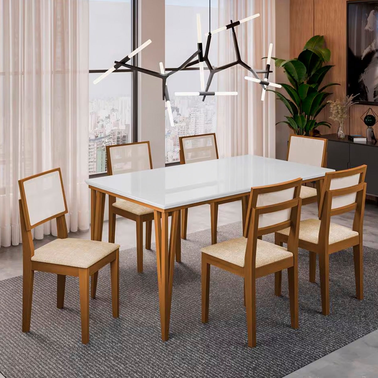 Kit com 2 Cadeiras Safira com Estrutura em Madeira e Assento Estofado – Design Elegante para Sala de Jantar ou Espaços Modernos