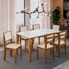 Kit com 2 Cadeiras Safira com Estrutura em Madeira e Assento Estofado – Design Elegante para Sala de Jantar ou Espaços Modernos