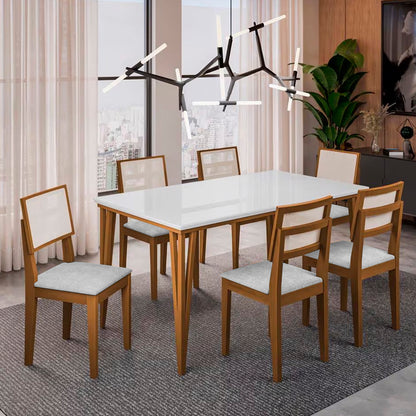 Kit com 2 Cadeiras Safira com Estrutura em Madeira e Assento Estofado – Design Elegante para Sala de Jantar ou Espaços Modernos