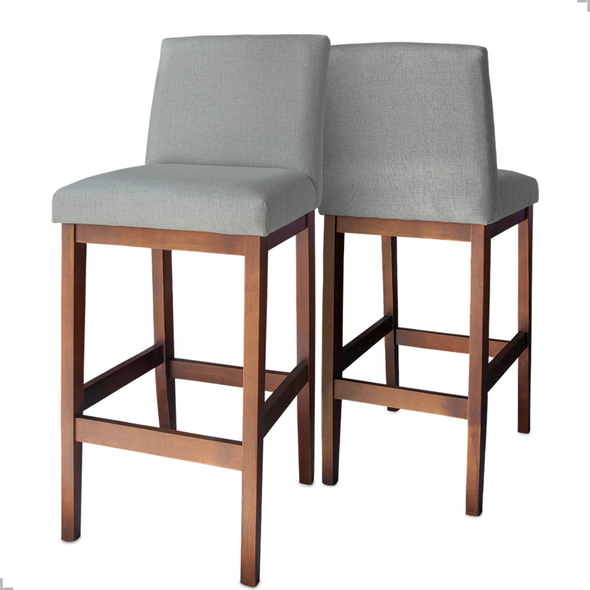 Kit 2 Banquetas Gold Linho – Estrutura em Madeira Maciça